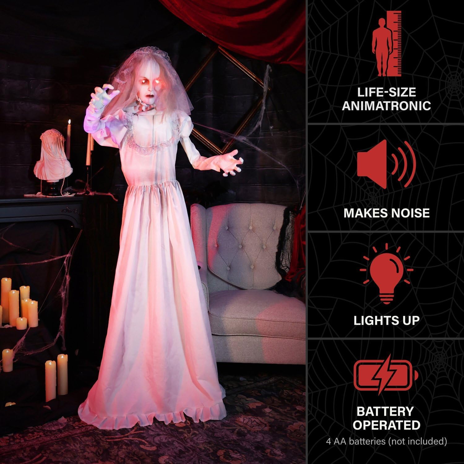 Detalle de Haunted Hill Farm Halloween Animatronic, 5.5-Ft.