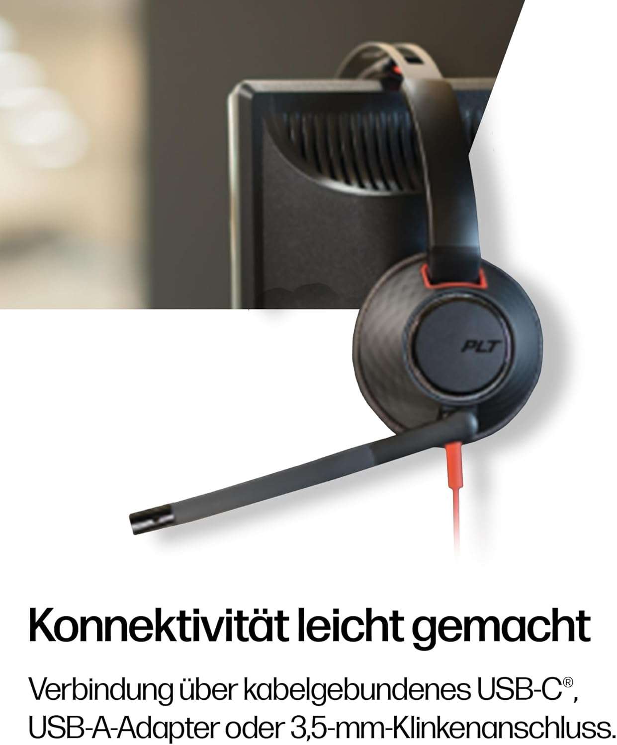 Thumbnail 4 de POLY Blackwire 5220 kabelgebundenes Headset mit Noise-Cancelling-Mikrofon und USB-C/USB-A/3,5-mm