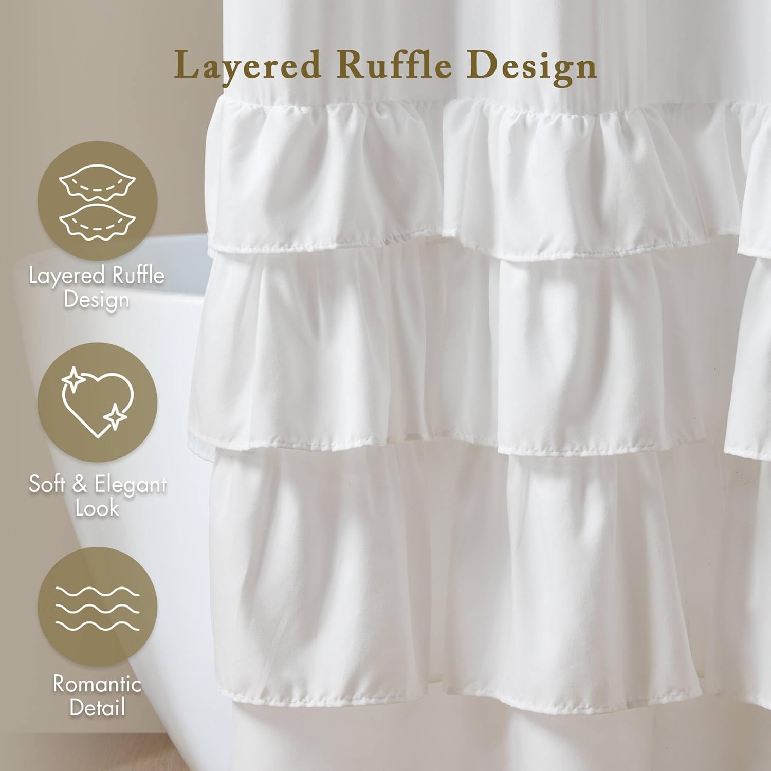 Detalle de Madison Park Grace Shower Curtain 72 x 72