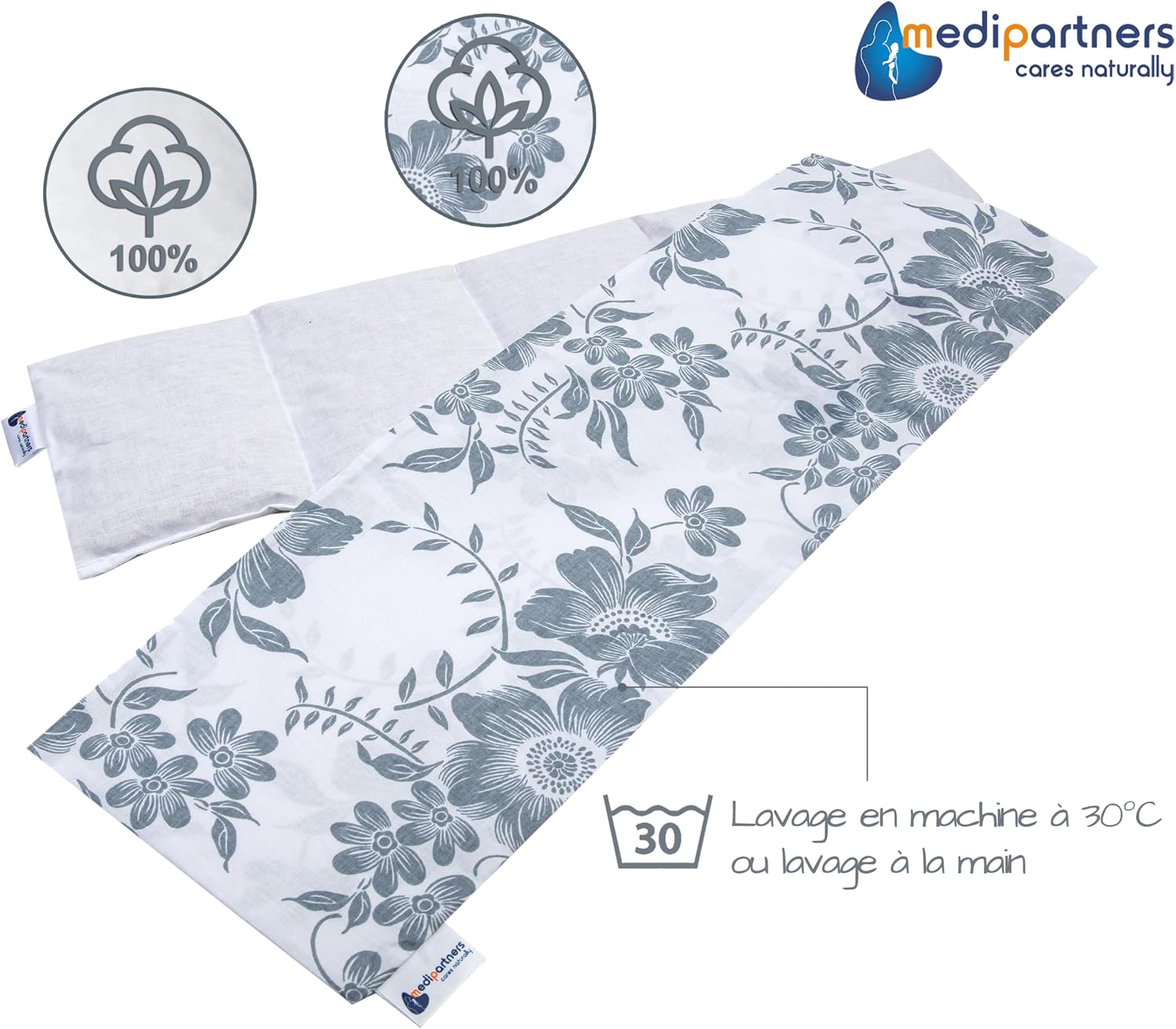 Detalle 1 de Medi Partners coussin chauffant noyaux de cerise 60x20 cm