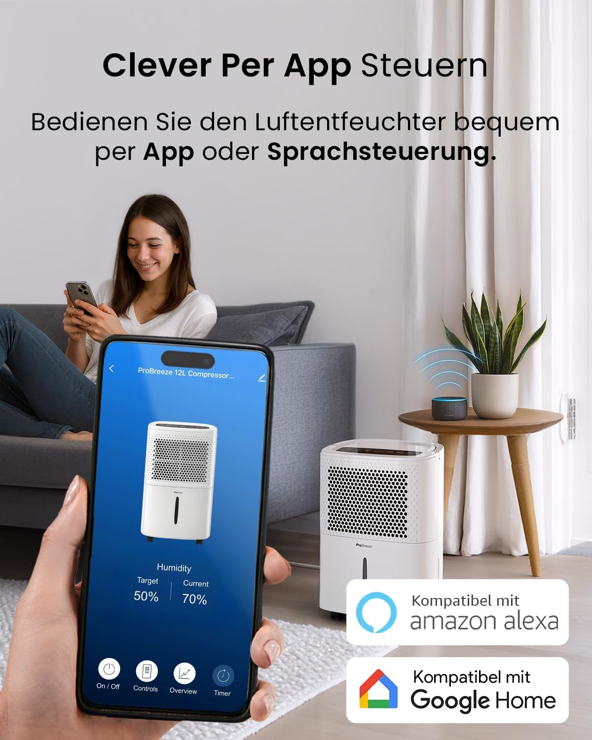 Detalle 2 de Pro Breeze Eco Kompakt Luftentfeuchter 12L/Tag