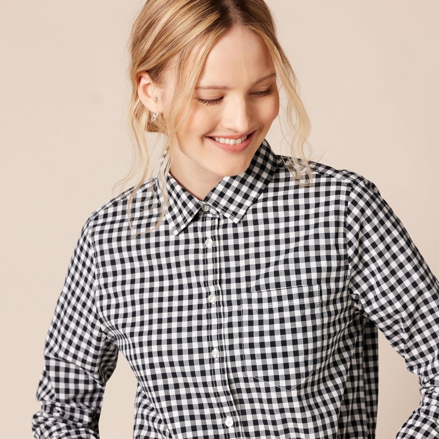 Thumbnail 3 de Amazon Essentials Damen Regular-Fit Langarm-Button-Down-Popeline-Hemd