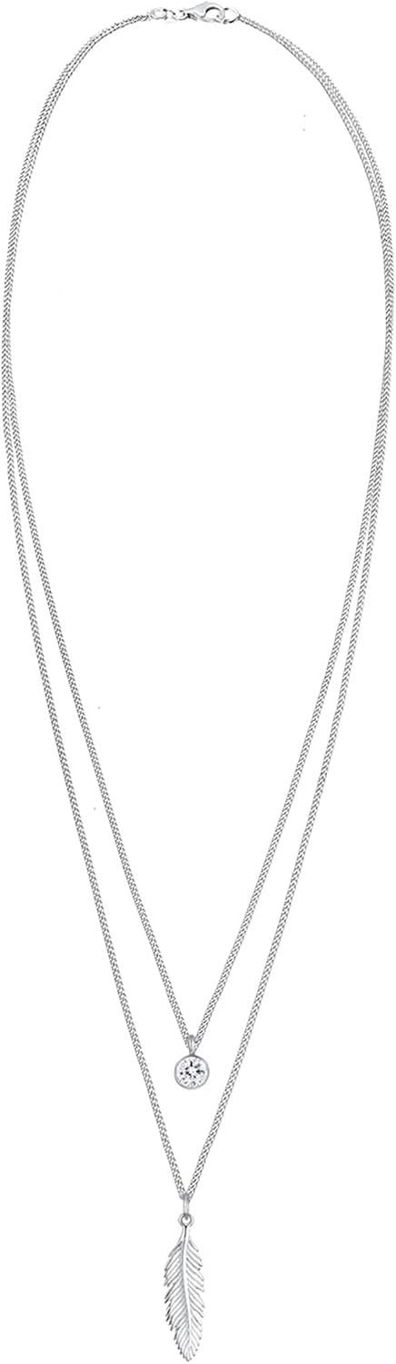 Thumbnail 2 de Elli Collares Pluma Boho con Cristal en Plata 925