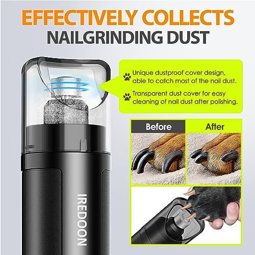 Detalle de IREDOON Lima Uñas Perro (3 velocidades) con 4 luces LED y batería recargable