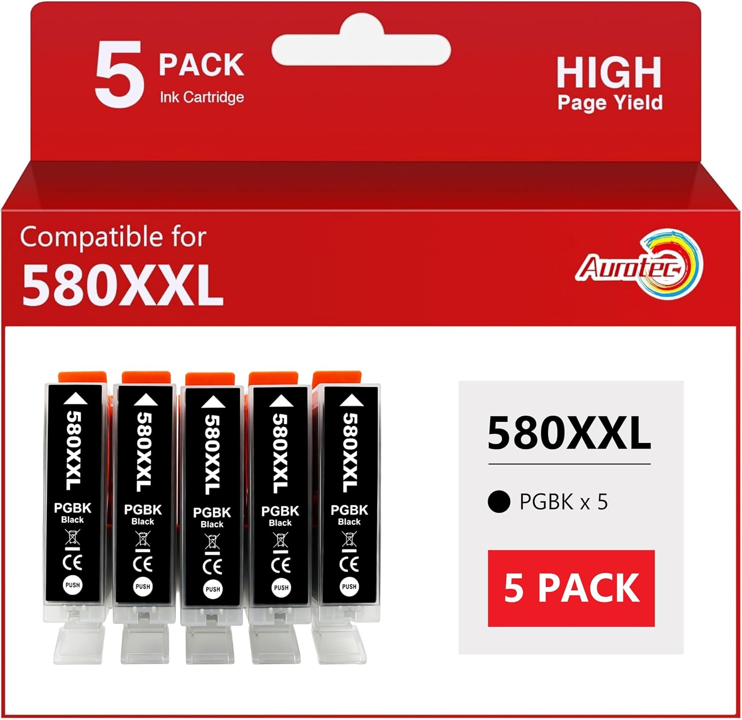 Thumbnail 6 de Aurotec PGI-580 CLI-581 XXL-cartridges, multipack van 15 voor Canon Pixma
