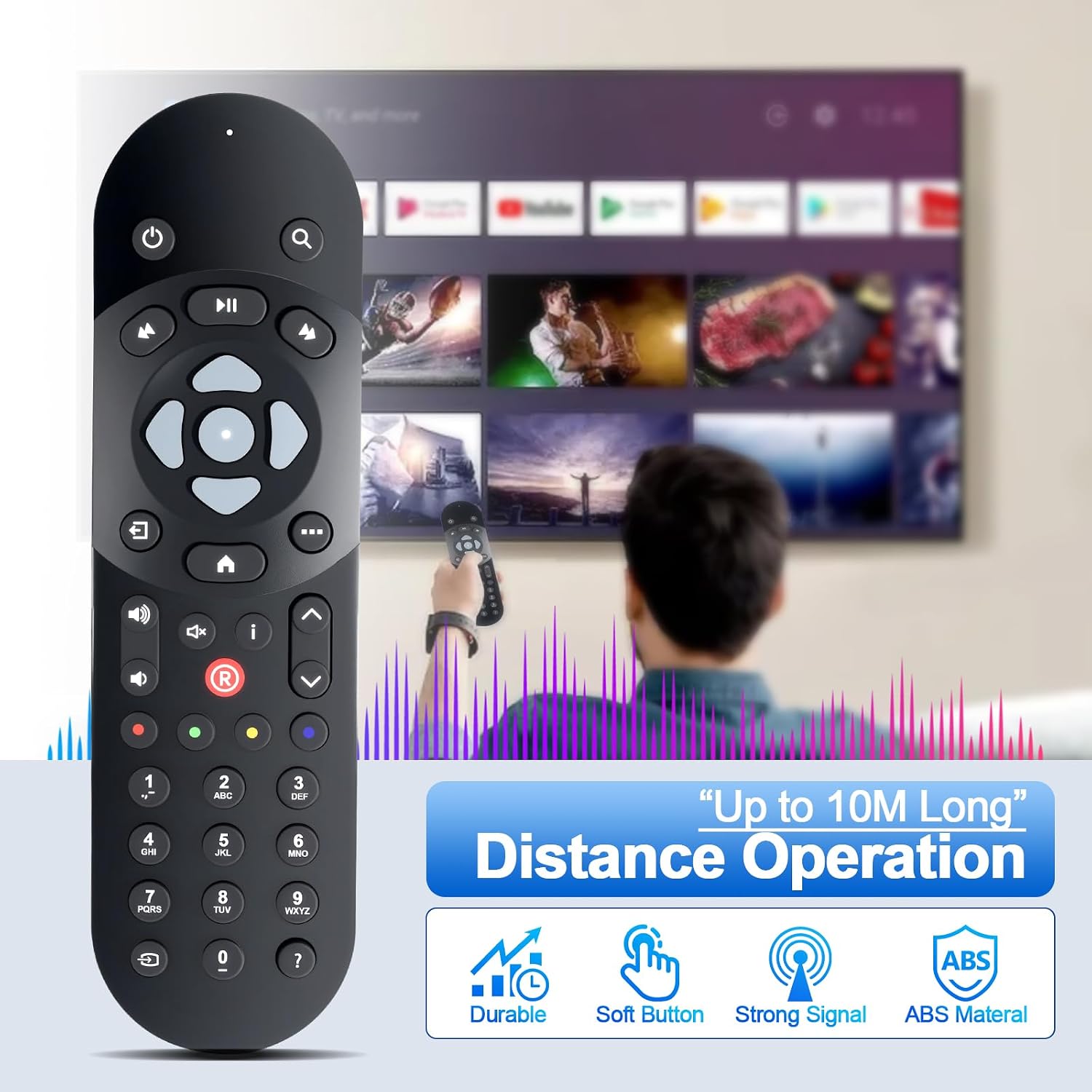 Detalle 2 de Infrarot-Ersatzfernbedienung für Sky Q – kompatibel mit Sky Q Box, Mini & Silver Box (IR, silber)
