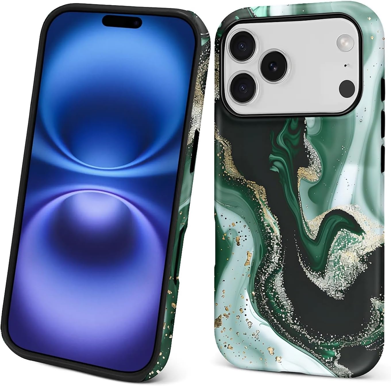 Thumbnail 1 de artslion 2-in-1 Hülle für iPhone 17 Pro (6,7 Zoll) – grüner Marmor, 360° Stoßschutz