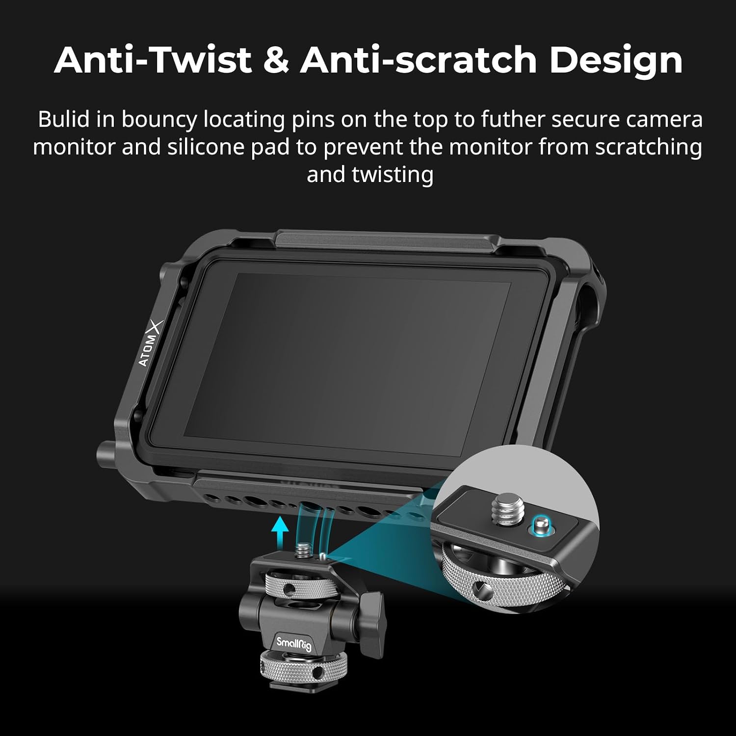 Thumbnail 2 de SMALLRIG 2905B (New Version) Small Monitor Mount with Cold Shoe Adapter, 360° Swivel & 180° Tilt