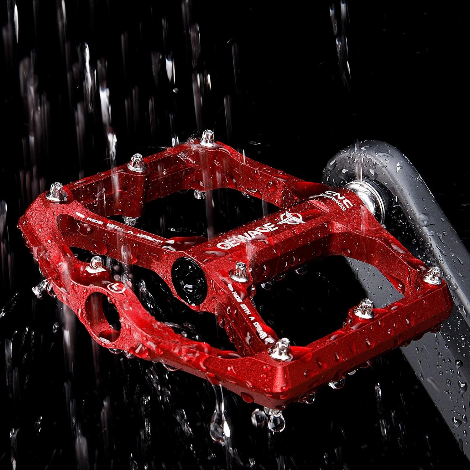 Thumbnail 6 de GEWAGE Road/Mountain Bike Pedals – 3 Bearings, CNC Machined 9/16" Flat Pedals with Removable Anti-Skid Nails