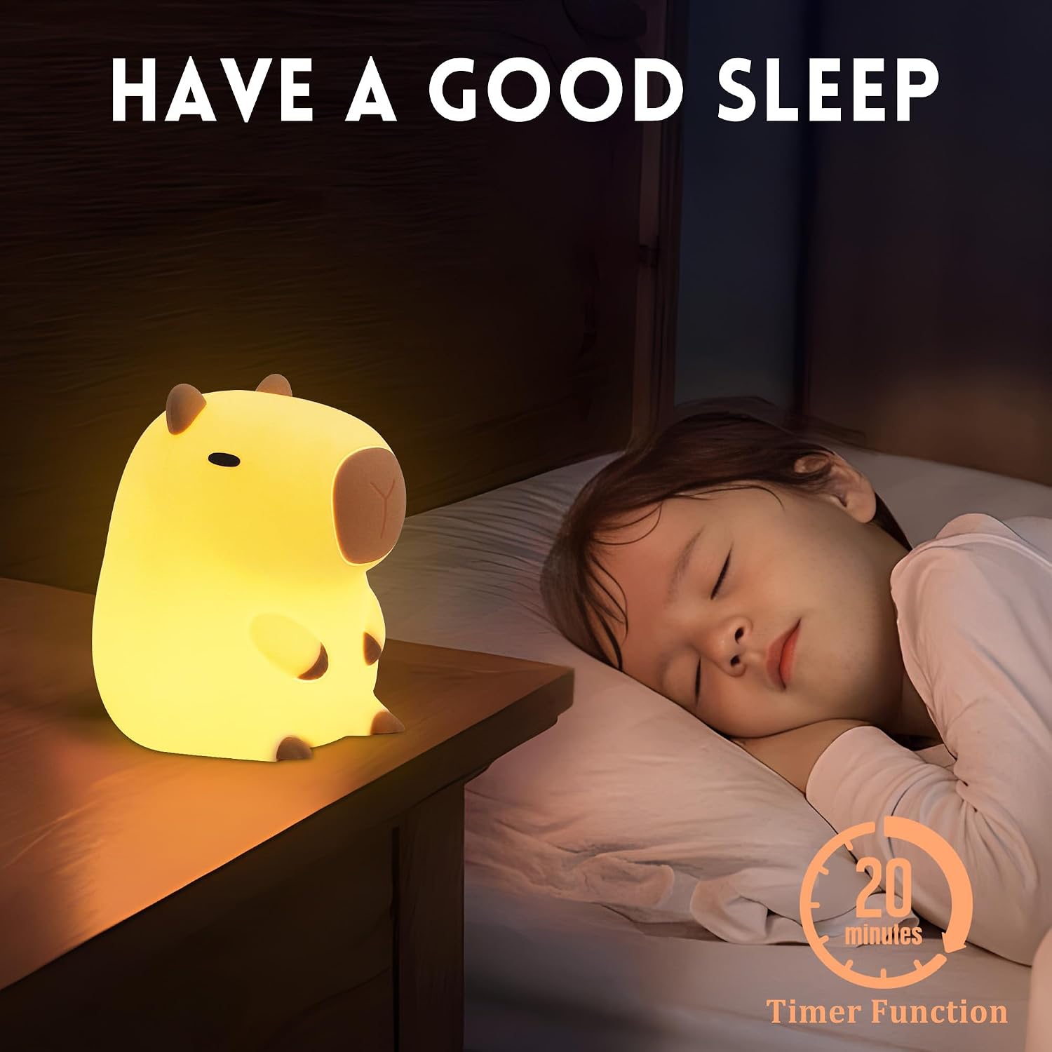 Thumbnail 3 de Okayera Cute Capybara Night Light – Silicone Rechargeable LED Lamp