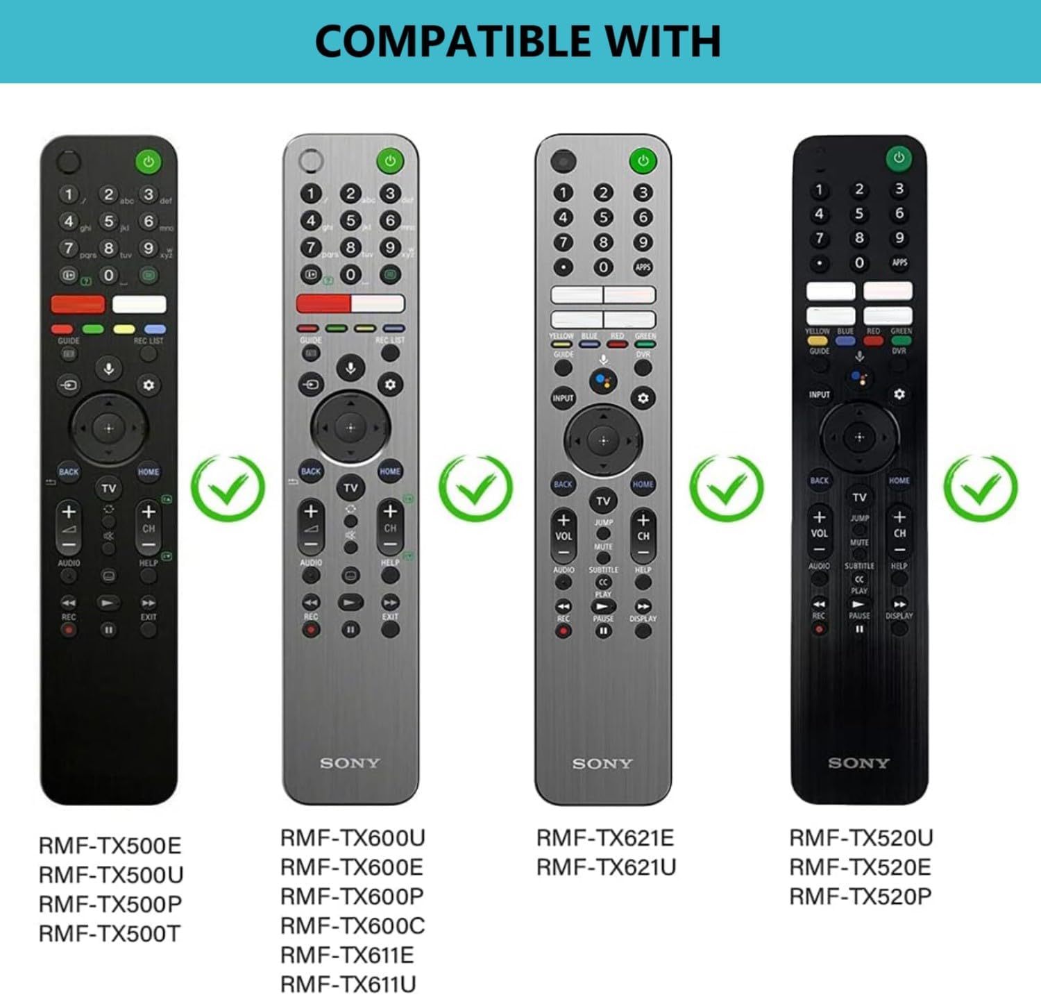 Thumbnail 1 de Protective Remote Cover with Strap for Sony Bravia TV Remote RMF-TX621E / RMF-TX520U / RMF-TX500U