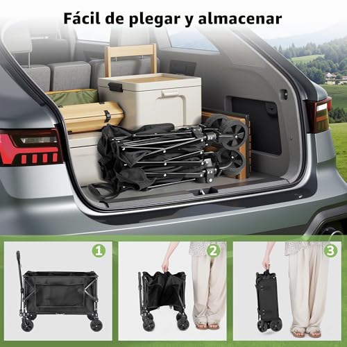 Detalle de Morpilot Plegable 220L / 150 kg: carro todoterreno para playa, césped y camping