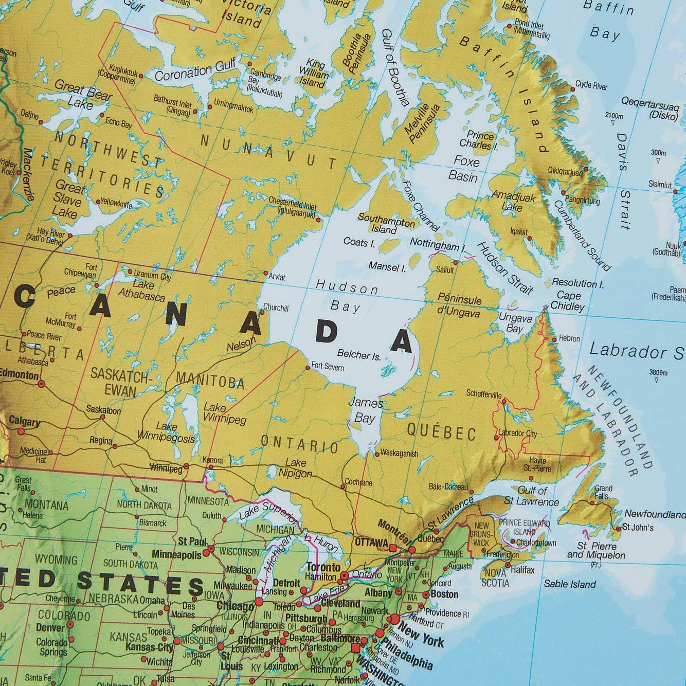 Thumbnail 4 de Mapa mural político de medio mundo con banderas 🌍