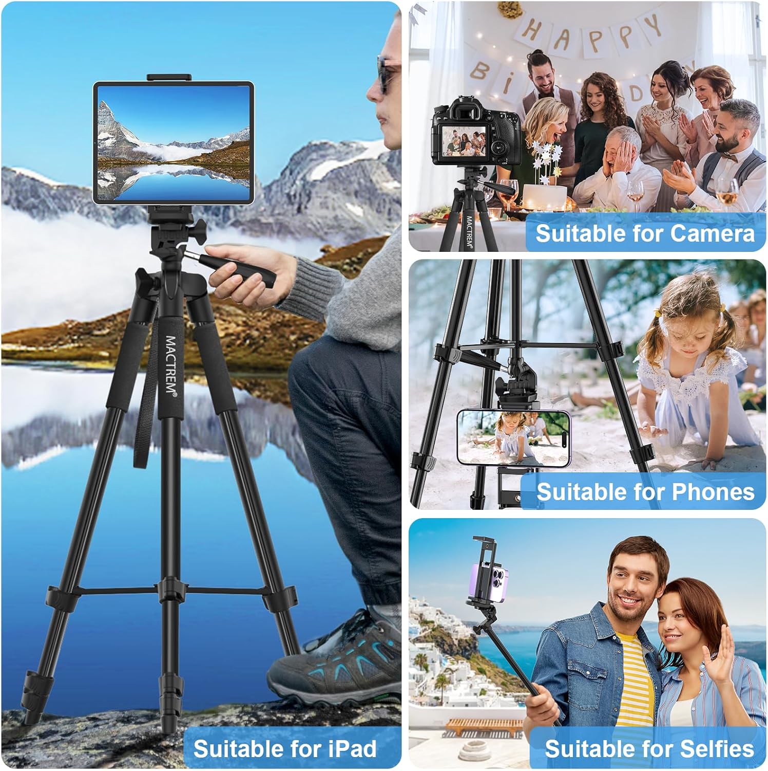 Thumbnail 1 de Phone Tripod 165cm lightweight tripod