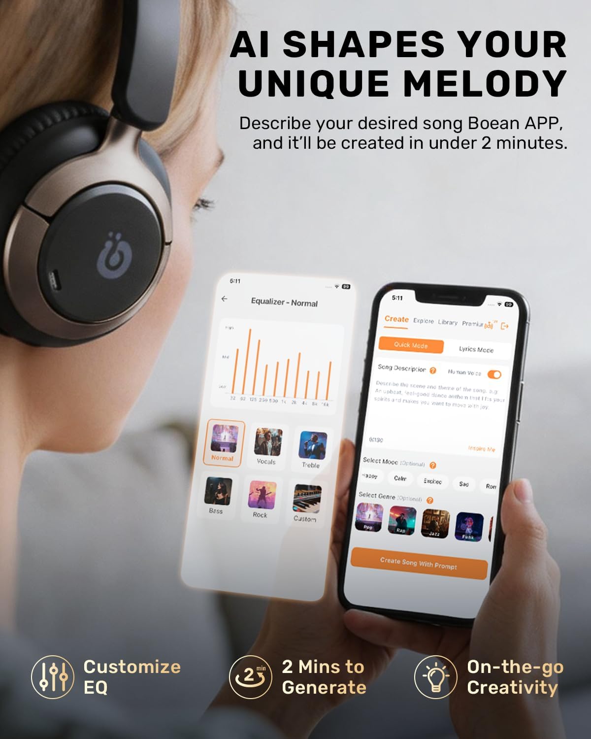Thumbnail 6 de Boean Over-Ear Headphones with Bluetooth 6.0