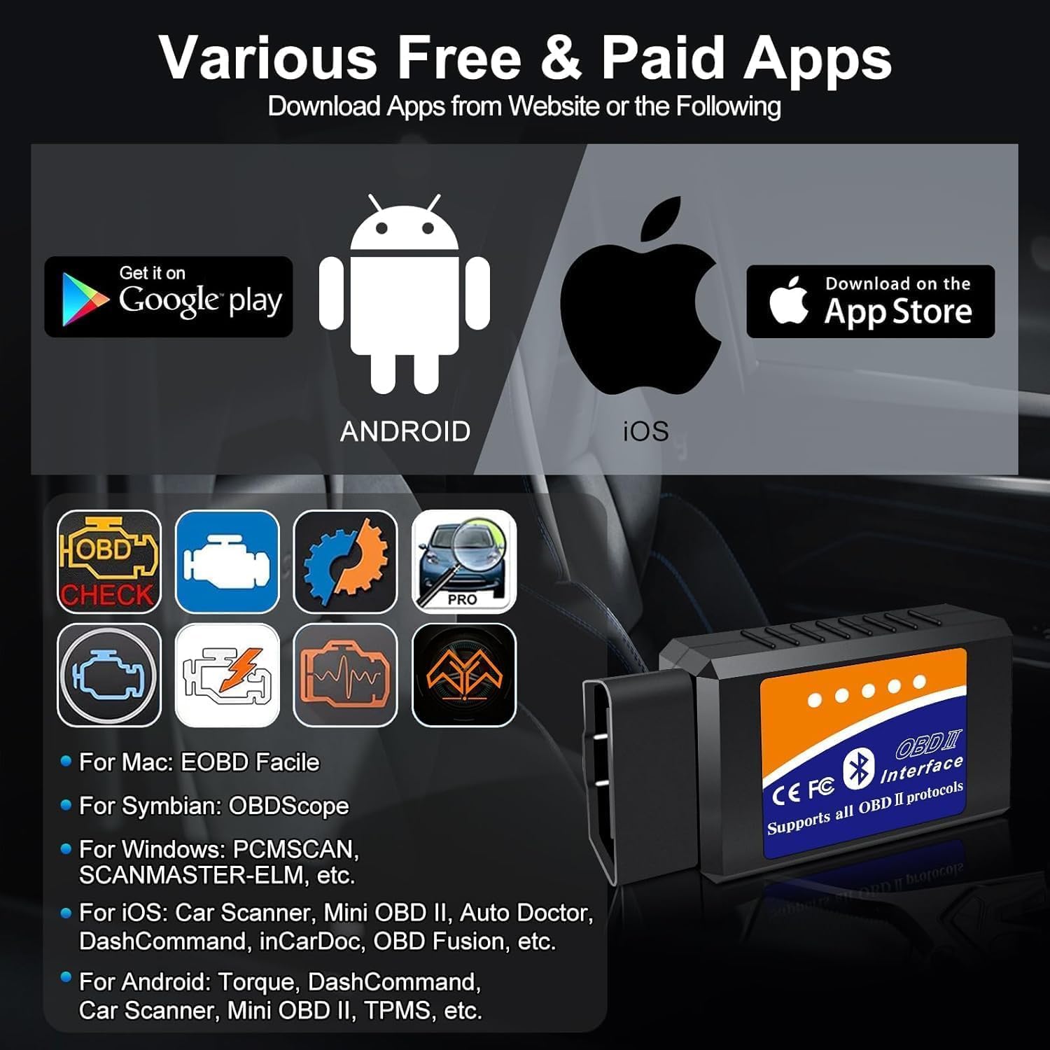 Detalle de OBD2 Bluetooth Scanner for Cars