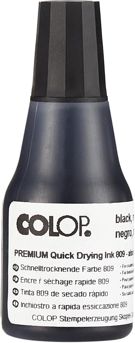 Detalle 2 de Colop Colore nero ad asciugatura rapida, 25 ml – tinta per timbri autoinchiostranti