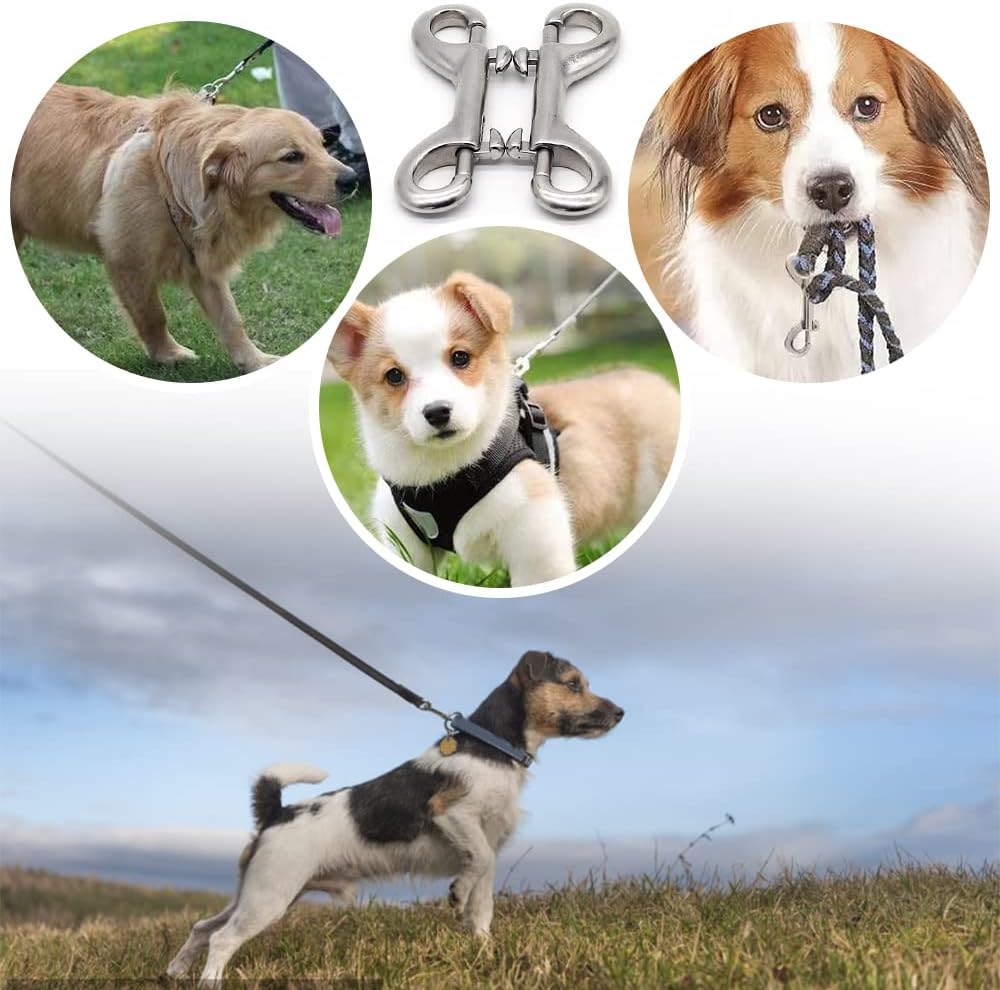 Thumbnail 3 de Bhogmeg 2-Pack Double-Ended Bolt Snap Hooks (Zinc Alloy) for Diving Clips, Leashes and Tack