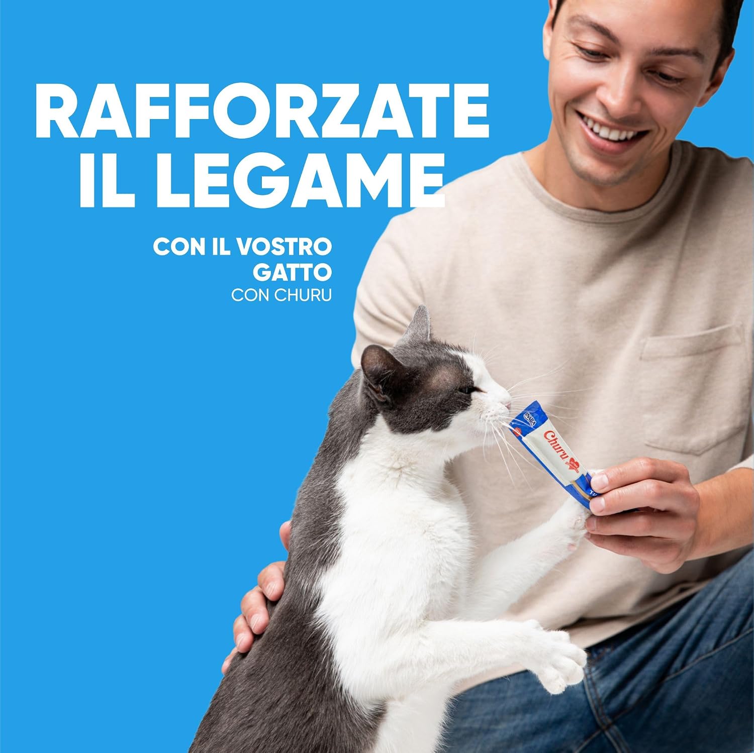 Detalle de INABA Churu Skin & Coat Snack per Gatti Cremoso al Tonno – 20 Stick x 14g