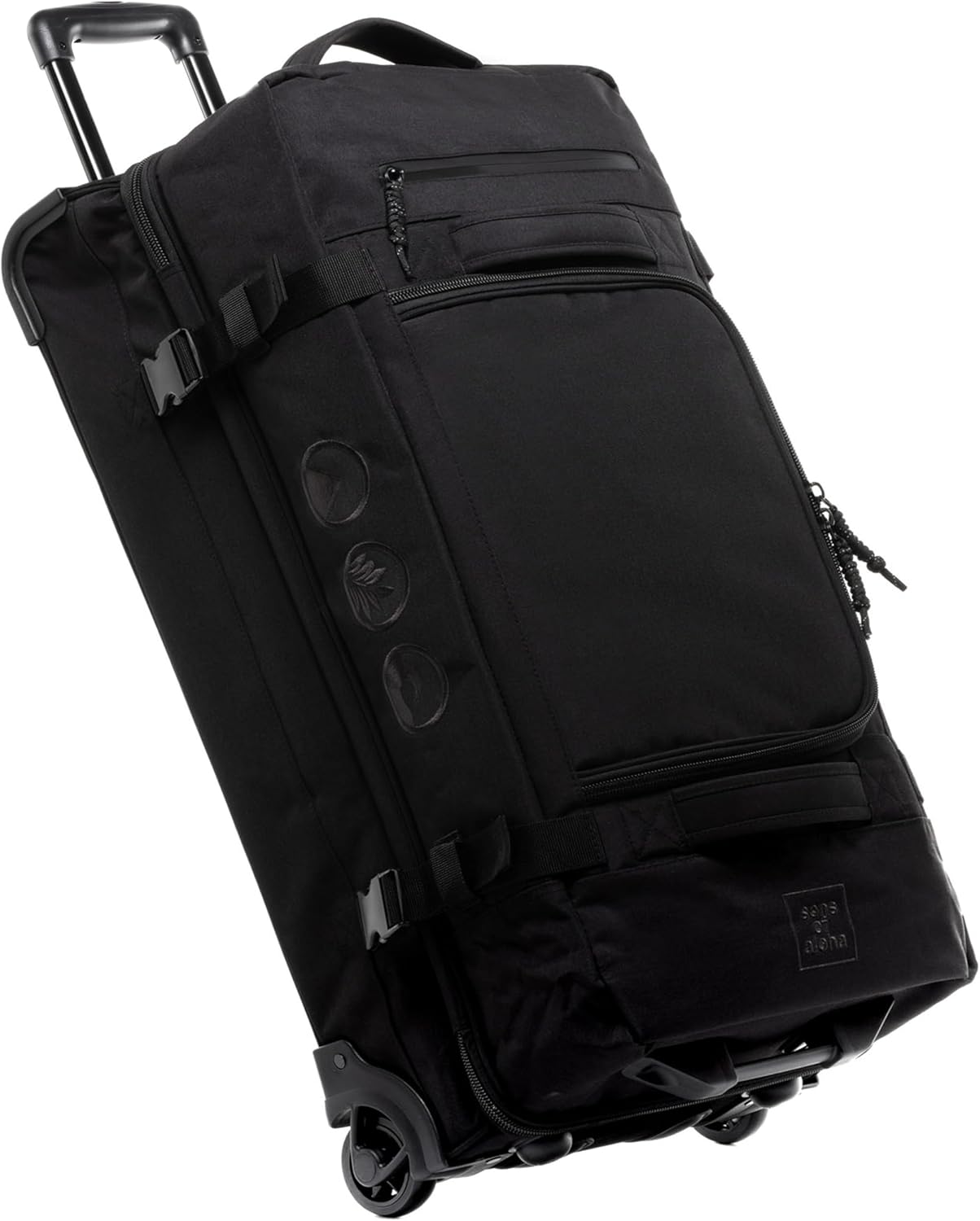Detalle de SONS OF ALOHA XXL Reisetasche mit 2 Rollen Kane Rollkoffer 80 cm – 140 L, schwarz