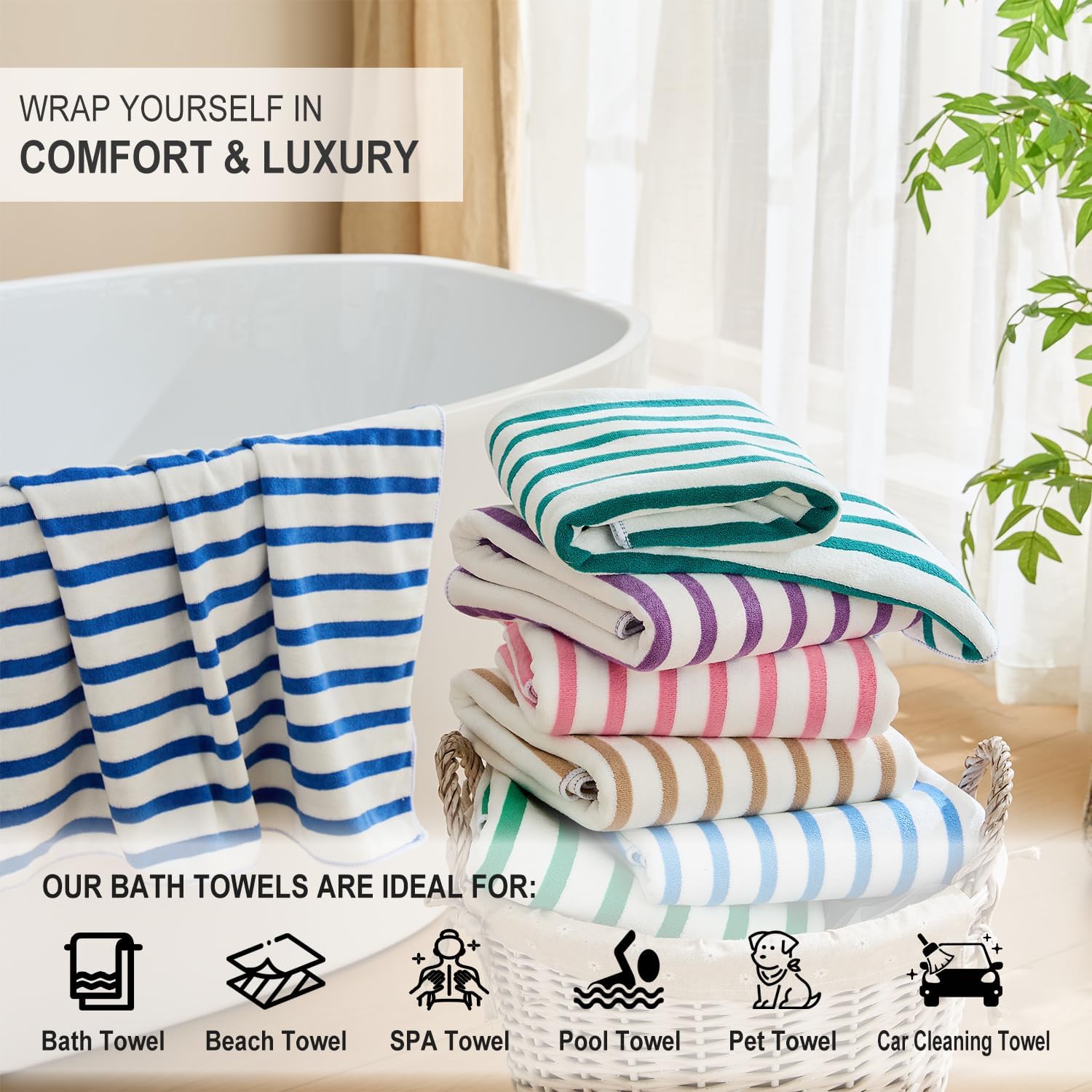 Thumbnail 4 de JML Beach Towels Microfiber 4-Pack 30" x 60" 🏖