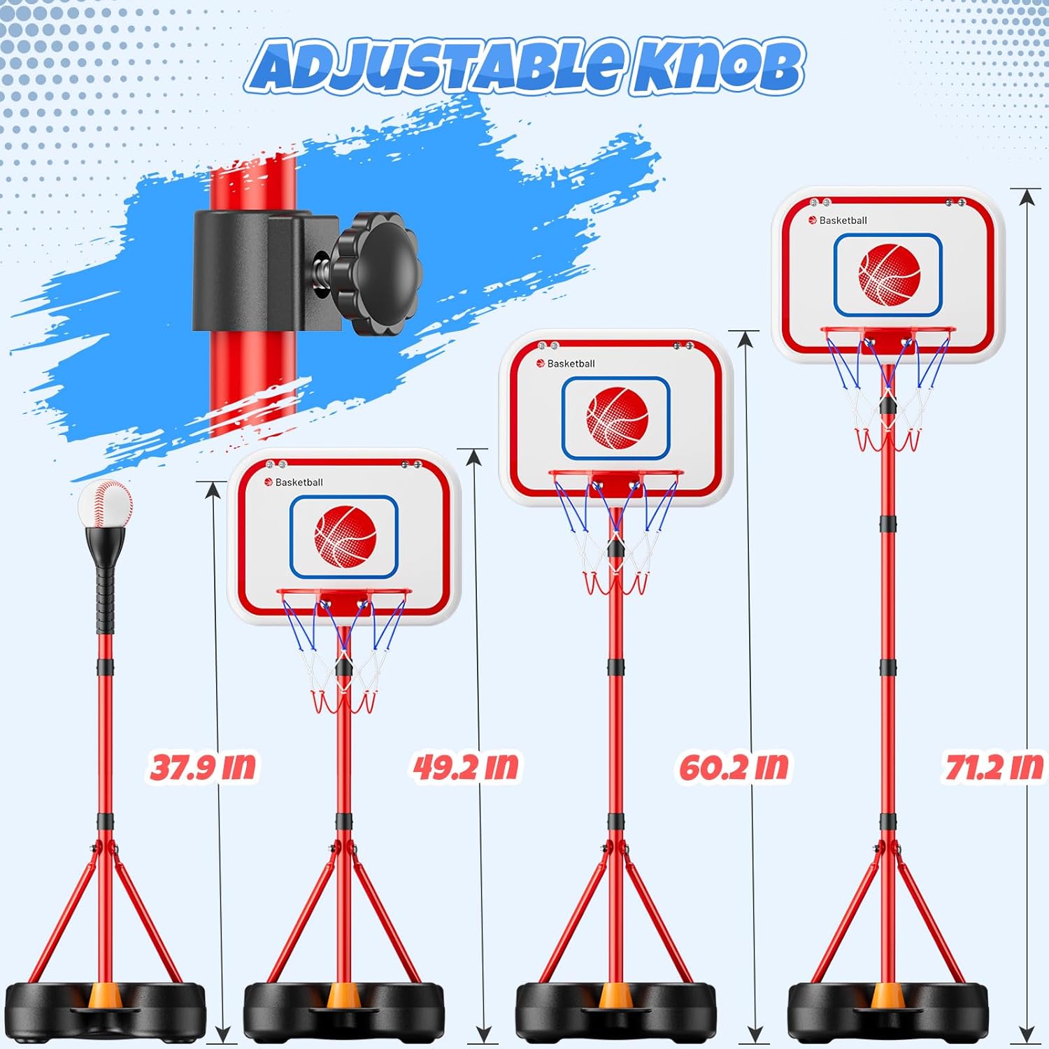 Detalle de HopeRock 2-in-1 Kids Basketball Hoop 71.2