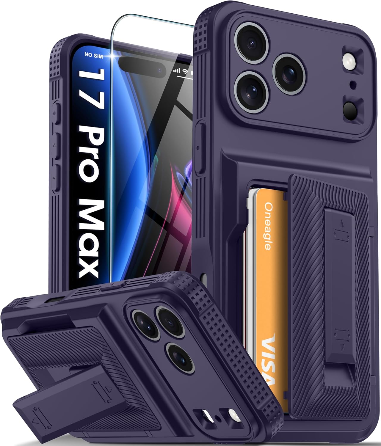 Detalle de Oneagle iPhone 17 Pro Max Wallet Case with RFID Blocking and Kickstand