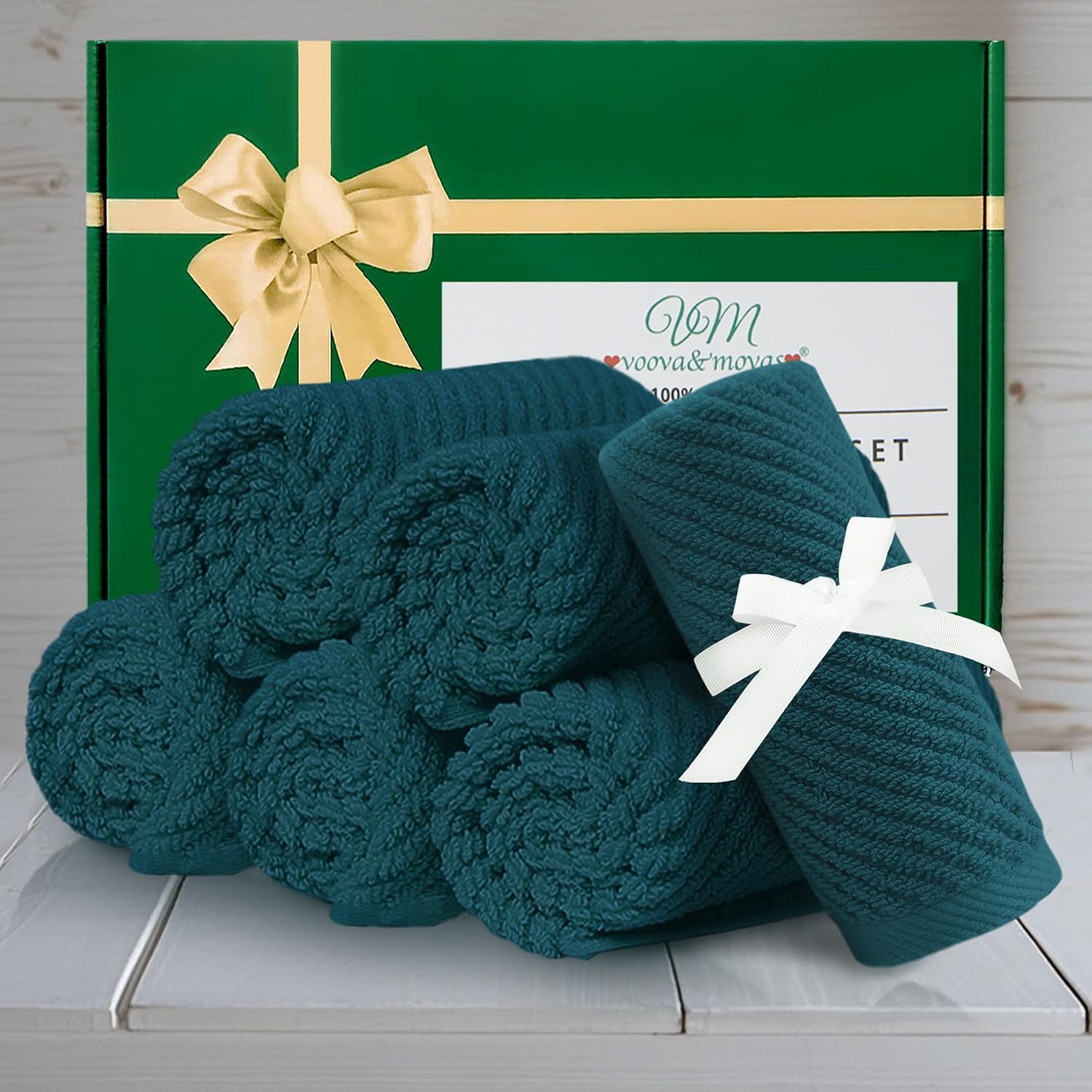 Thumbnail 4 de Deep Turquoise 6PC 13"x13" Cotton Face Towels