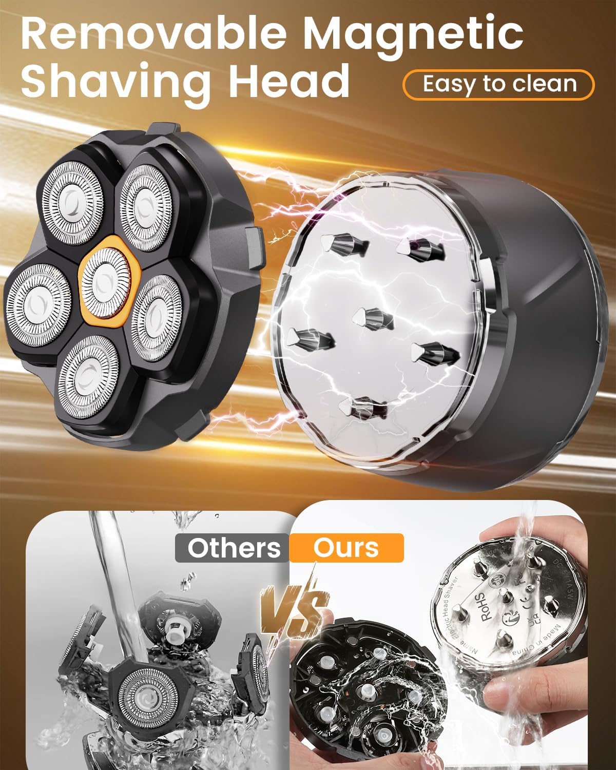 Detalle de Head Shavers for Men: 2026 Upgraded 6D Flexible Head Shaver for Bald Men