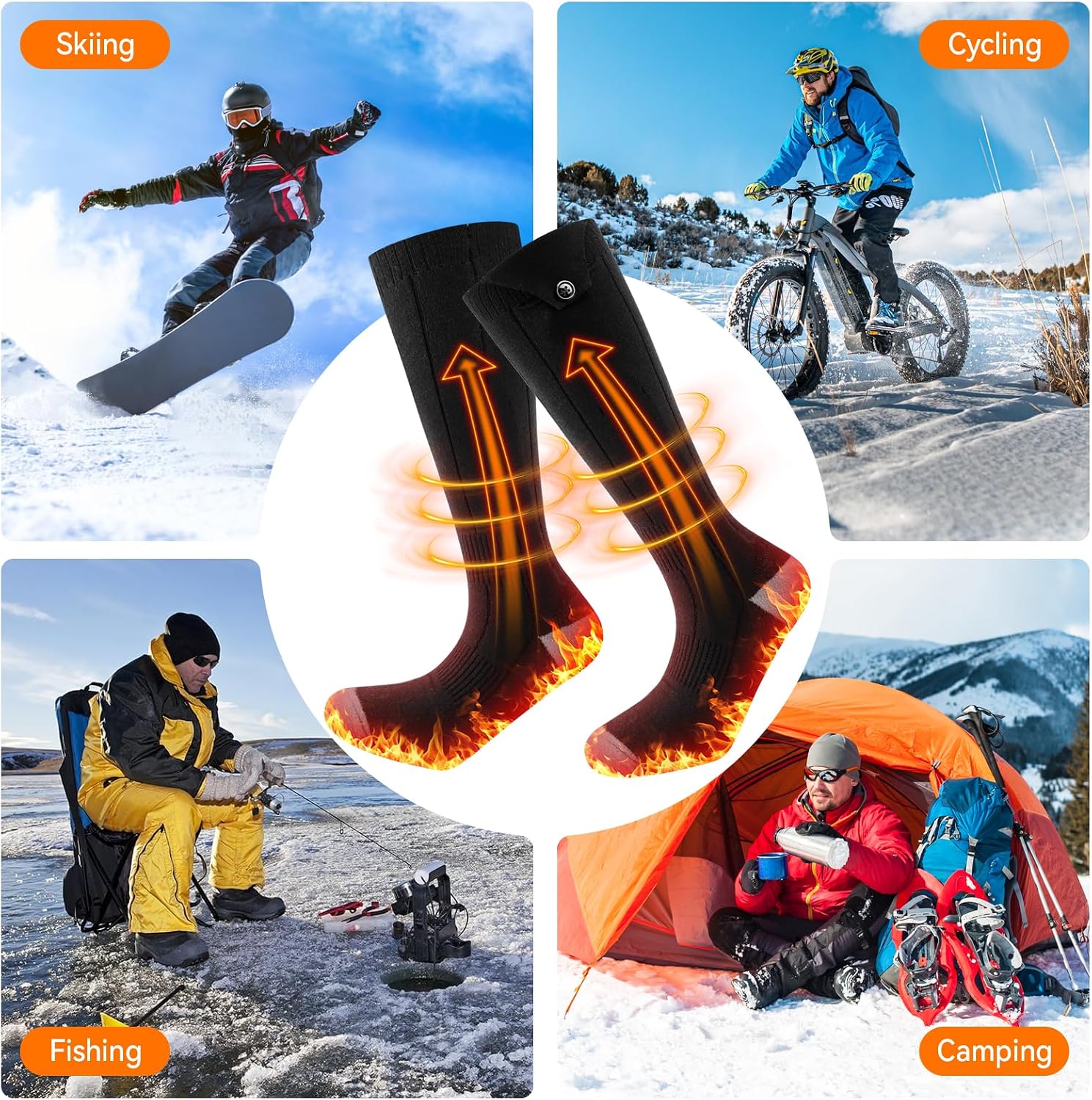 Thumbnail 6 de Powkiwo Rechargeable Heated Socks, 4 Heat Levels, Washable, One Size
