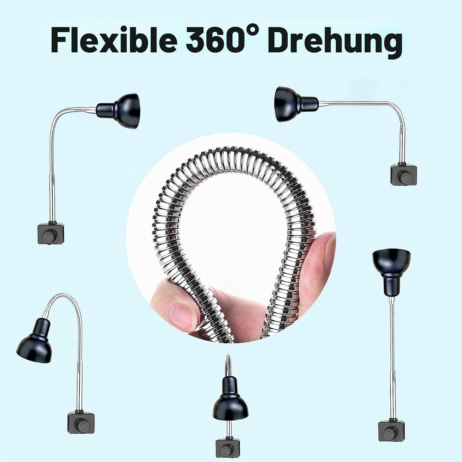 Detalle 2 de PewinGo Schildkröte Wärmelampe, Wärmespotlampe für Aquarium Reptil mit 2 UVA UVB Basking Spot Glühbirnen und 360°Schwenkklemme für Schildkröte, Schlange, Eidechse usw, Orangefarbenes Licht
PewinGo Schildkröte Wärmelampe, Wärmespot…