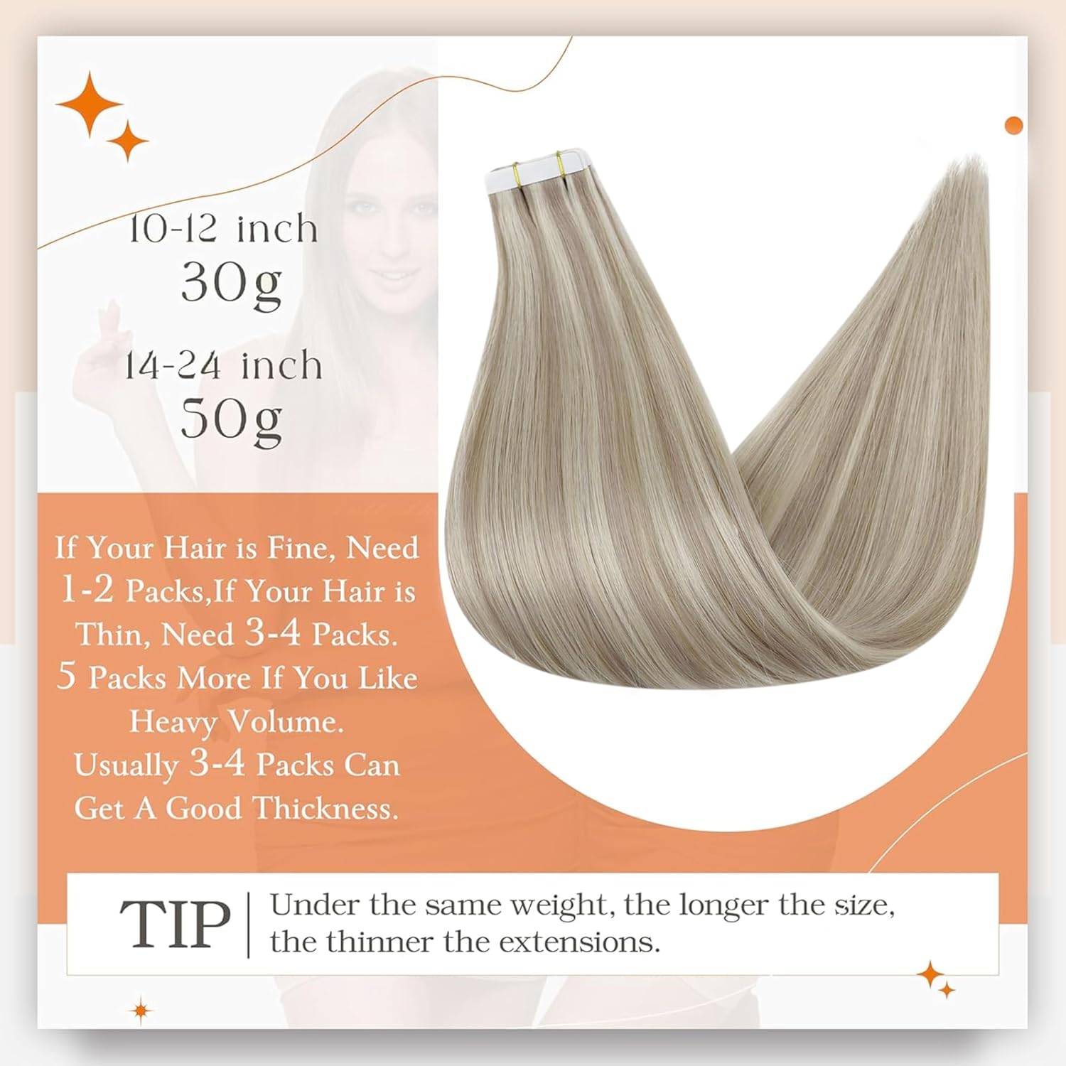 Detalle 2 de Full Shine Tape-In Extensions 61 cm 💇♀