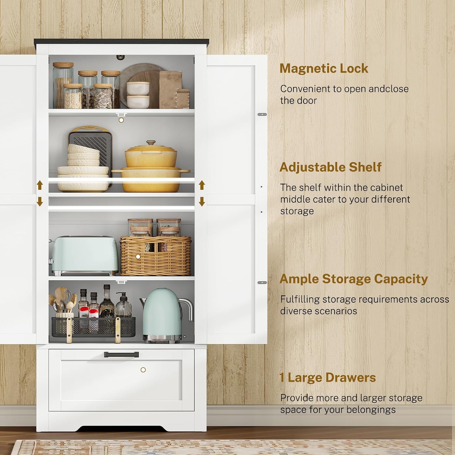 Detalle 2 de TEENFON Storage Cabinet, 66.1-inch