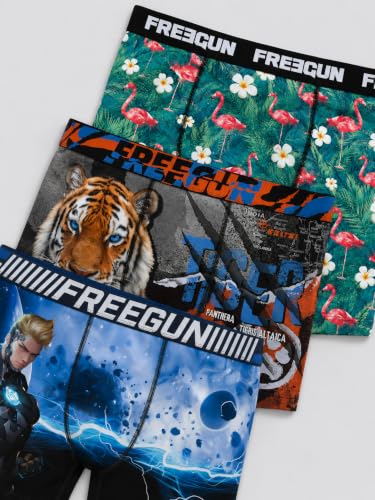 Detalle de FREEGUN Boxer Caleçon Enfant Sport – Lot de 5 Bleu MLT (12/14 Ans)
