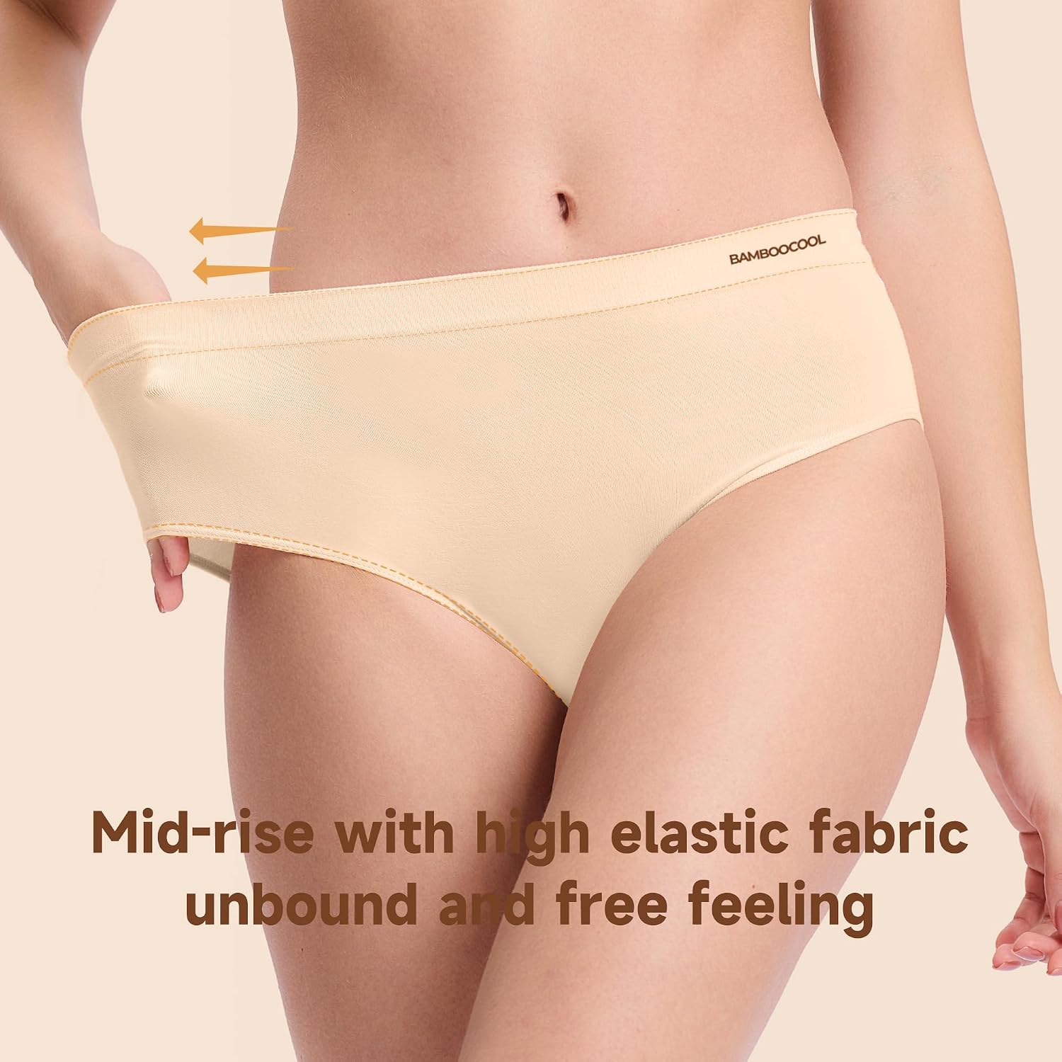 Detalle de Women's Bamboo Seamless Bikini Panties Moisture-Wicking 6-Pack