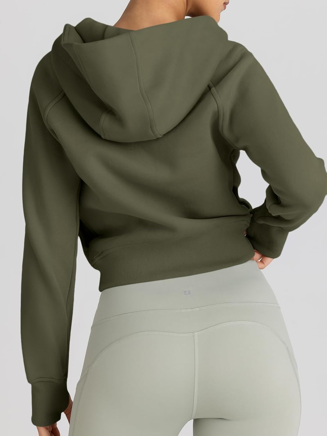 Detalle 1 de Trendy Queen Cropped Zip-Up Hoodie, Polyester-Cotton Blend