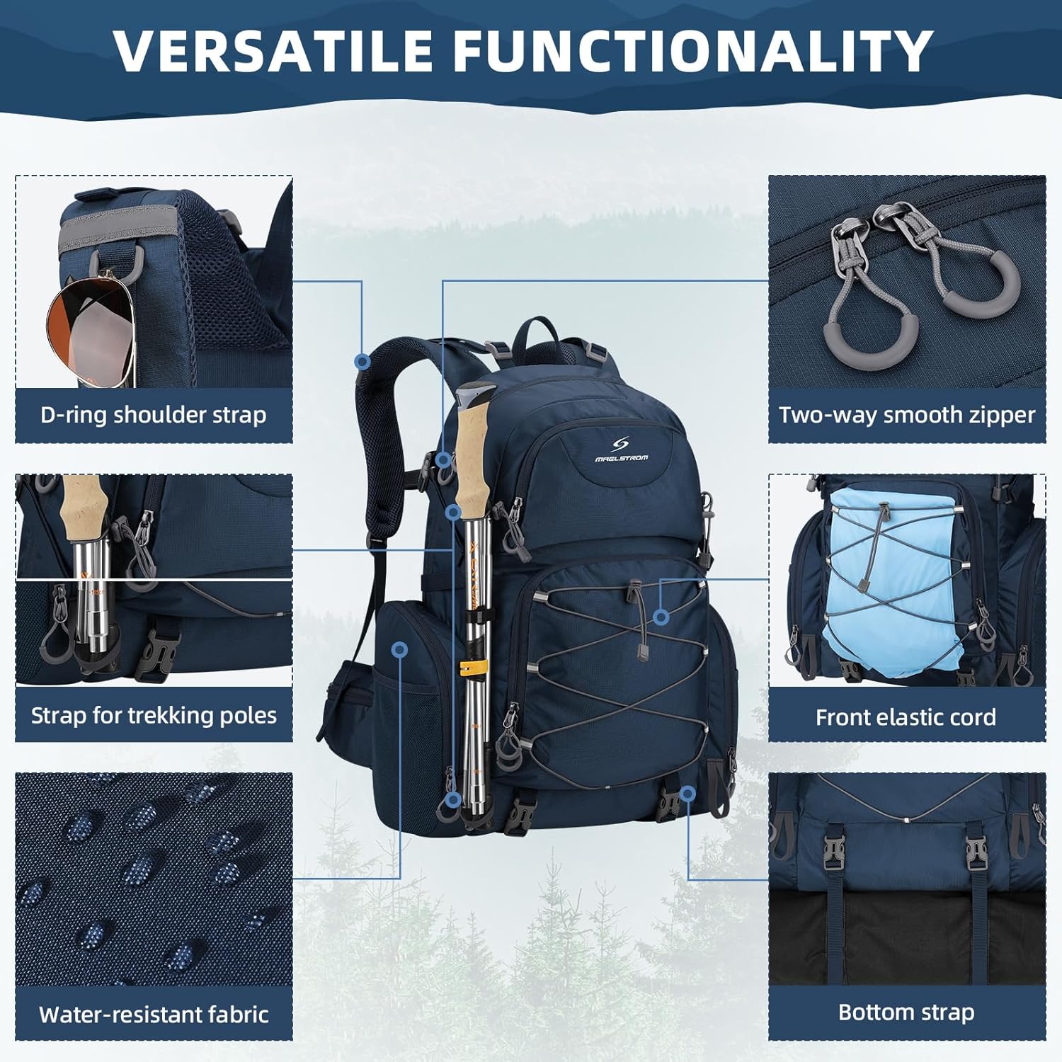 Thumbnail 2 de Maelstrom Hiking Backpack, Blue, Large