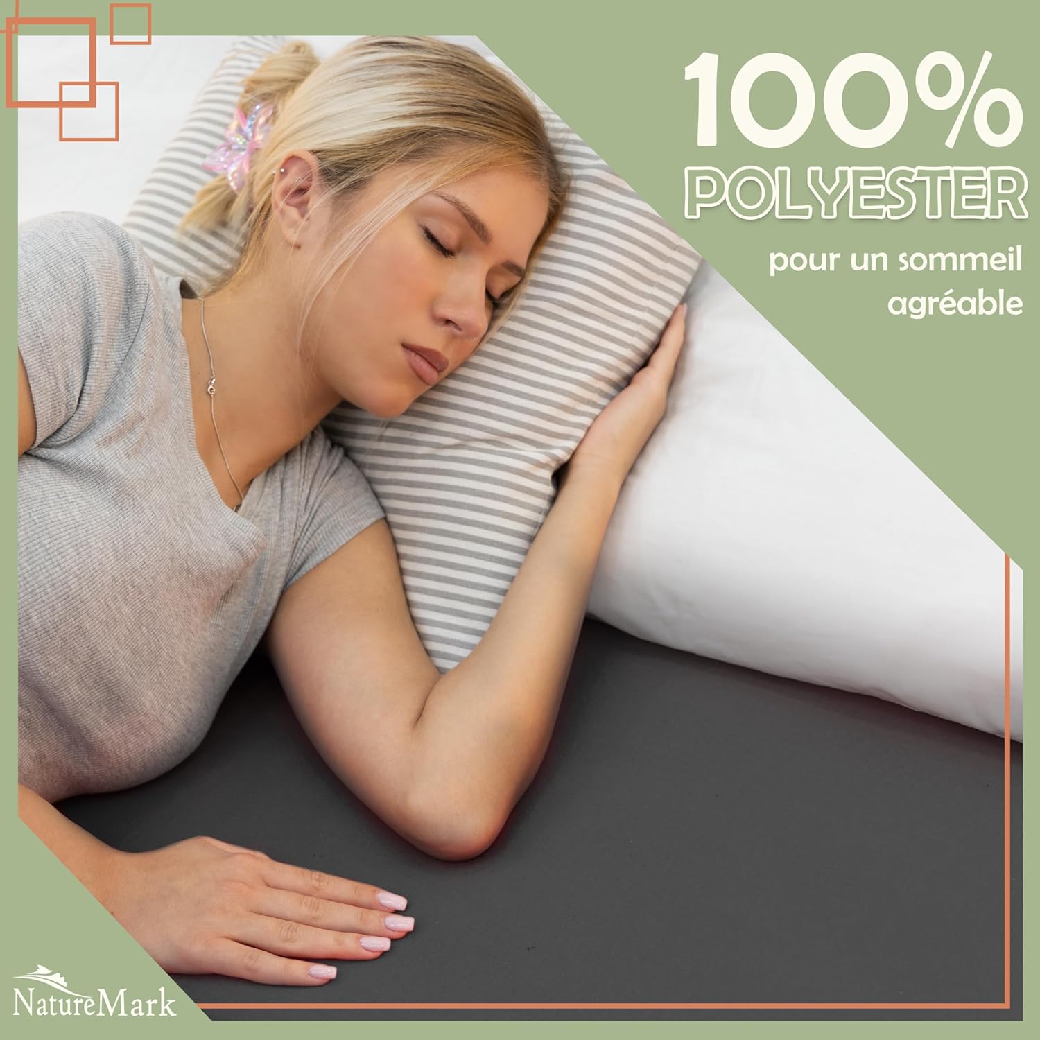 Thumbnail 2 de NatureMark Drap-Housse en Microfibre Brossée – Ultra Doux 90x200 cm Gris Anthracite