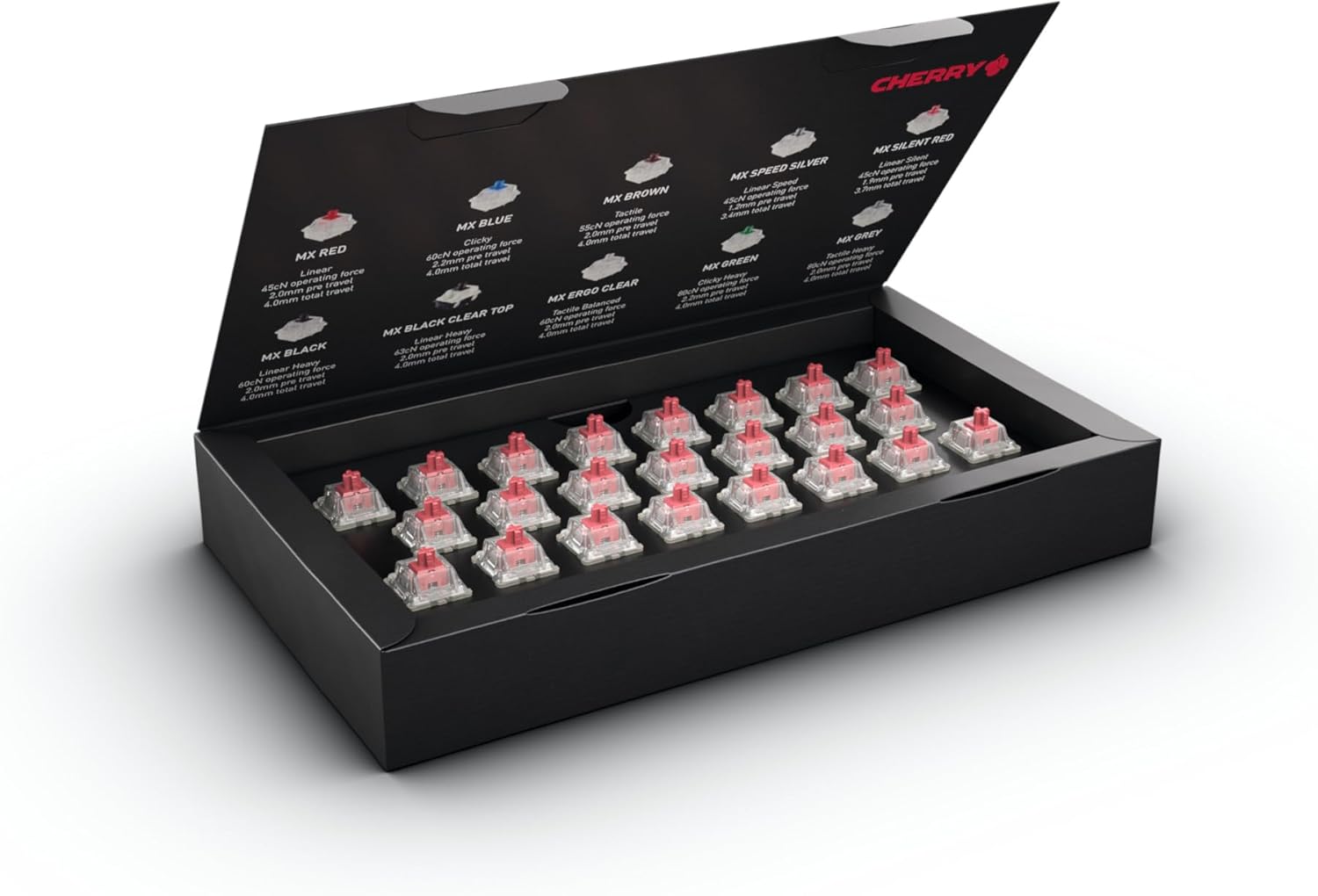 Detalle de Cherry MX RGB Silent Red Switch Kit 23 interruptores