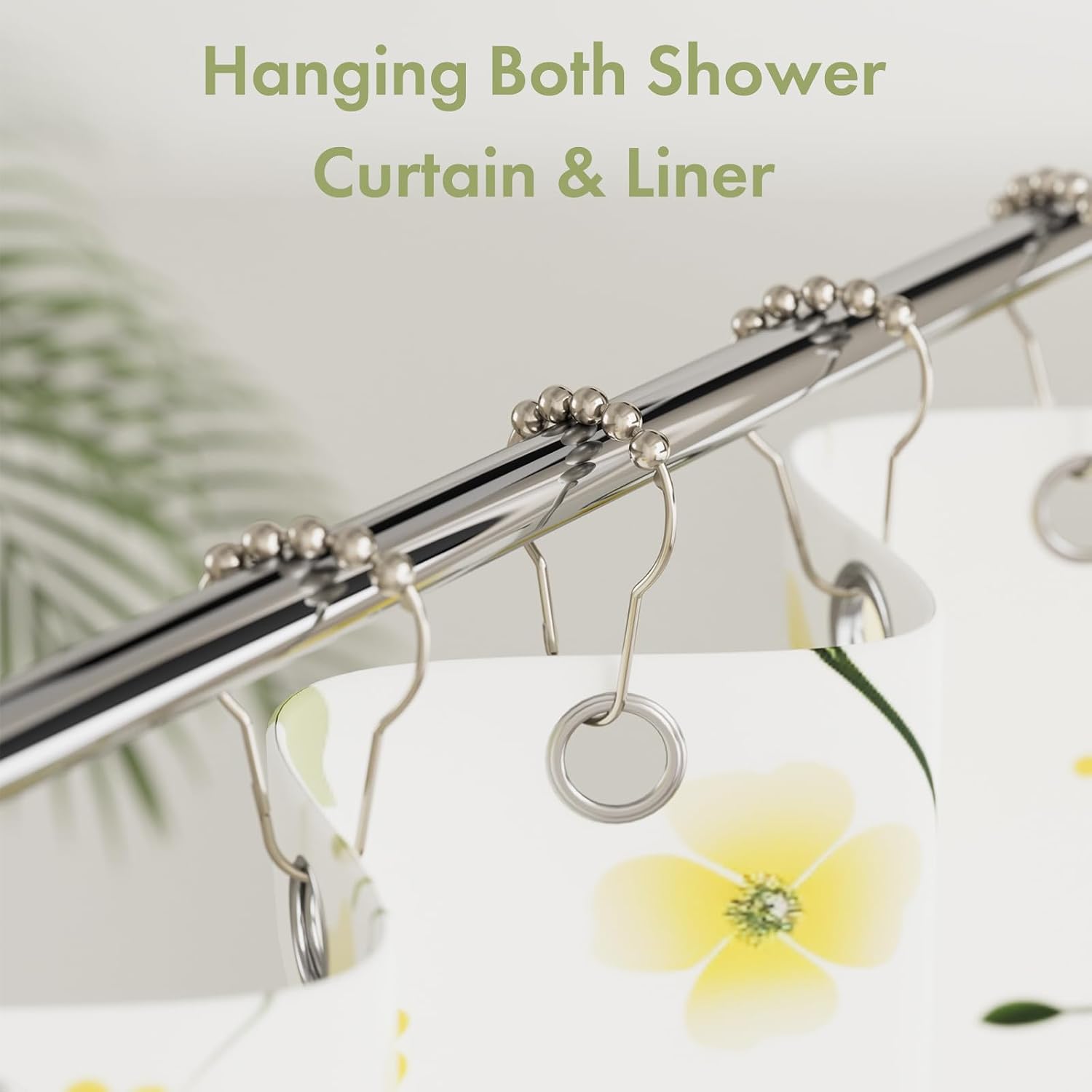 Detalle de Amazer Shower Curtain Hooks, Polished Nickel
