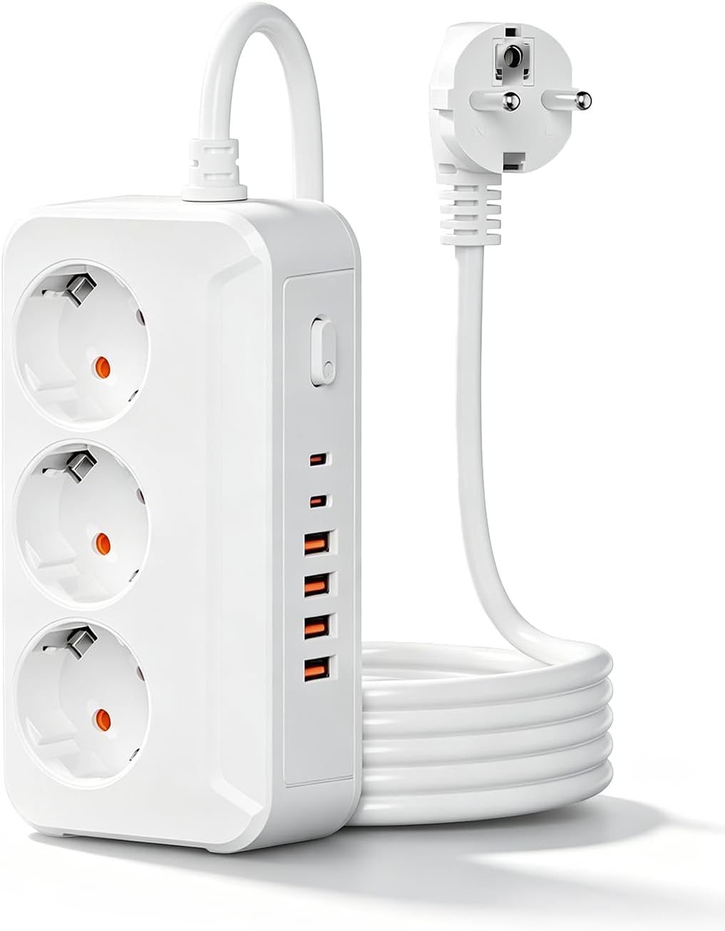 Detalle de Jonurphy stekkerdoos met 3 stopcontacten, 6 USB-poorten en schakelaar
