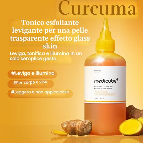 Detalle 2 de Med icube Kojic Acid Turmeric Smoothing Toner per Viso e Corpo di medicube