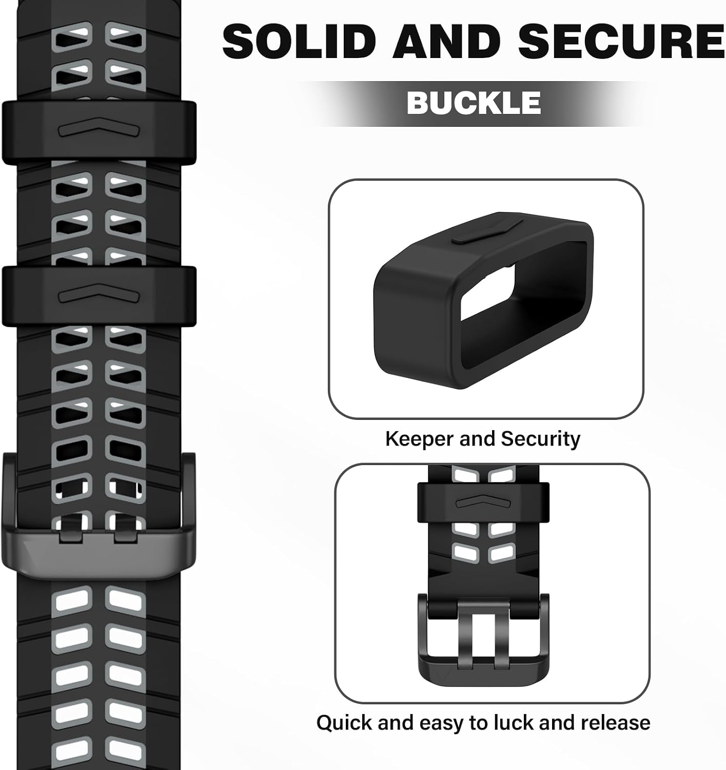 Detalle 2 de OVERSTEP 22mm Silicone Replacement Strap for Garmin and Galaxy Smartwatches