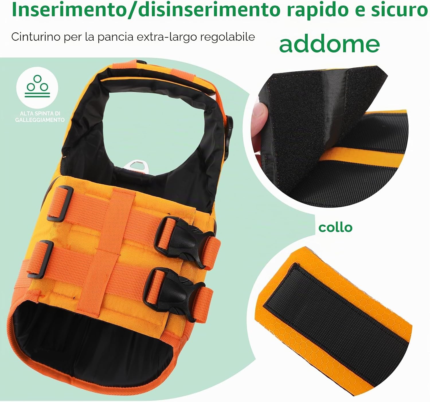 Thumbnail 6 de KONVINIT Giubbotto di Salvataggio per Cani Taglia Media: galleggiamento rinforzato e visibilità