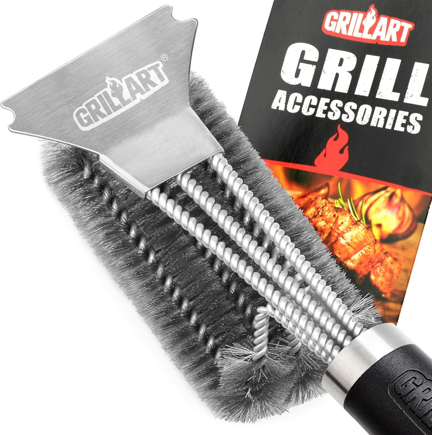 GRILLART 18-Inch Grill Brush and Scraper