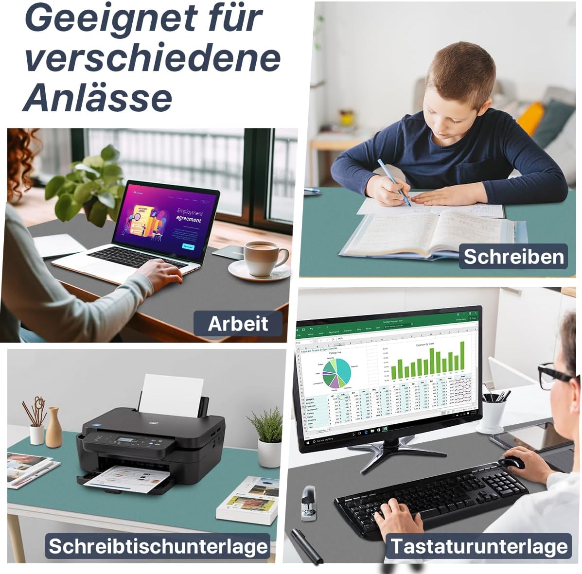 Thumbnail 6 de Sevenpers Schreibtischunterlage doppelseitig 80 x 40 cm (blau/grau) – wasserfest, rutschfest