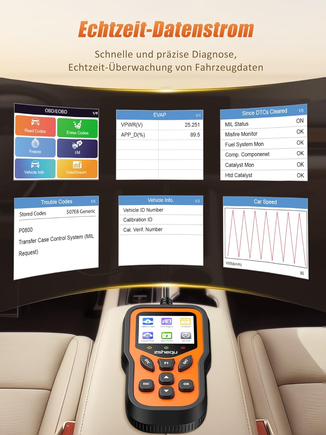 Thumbnail 3 de OBD2 Diagnosegerät OBD EOBD Scanner 35.901 DTC 📟