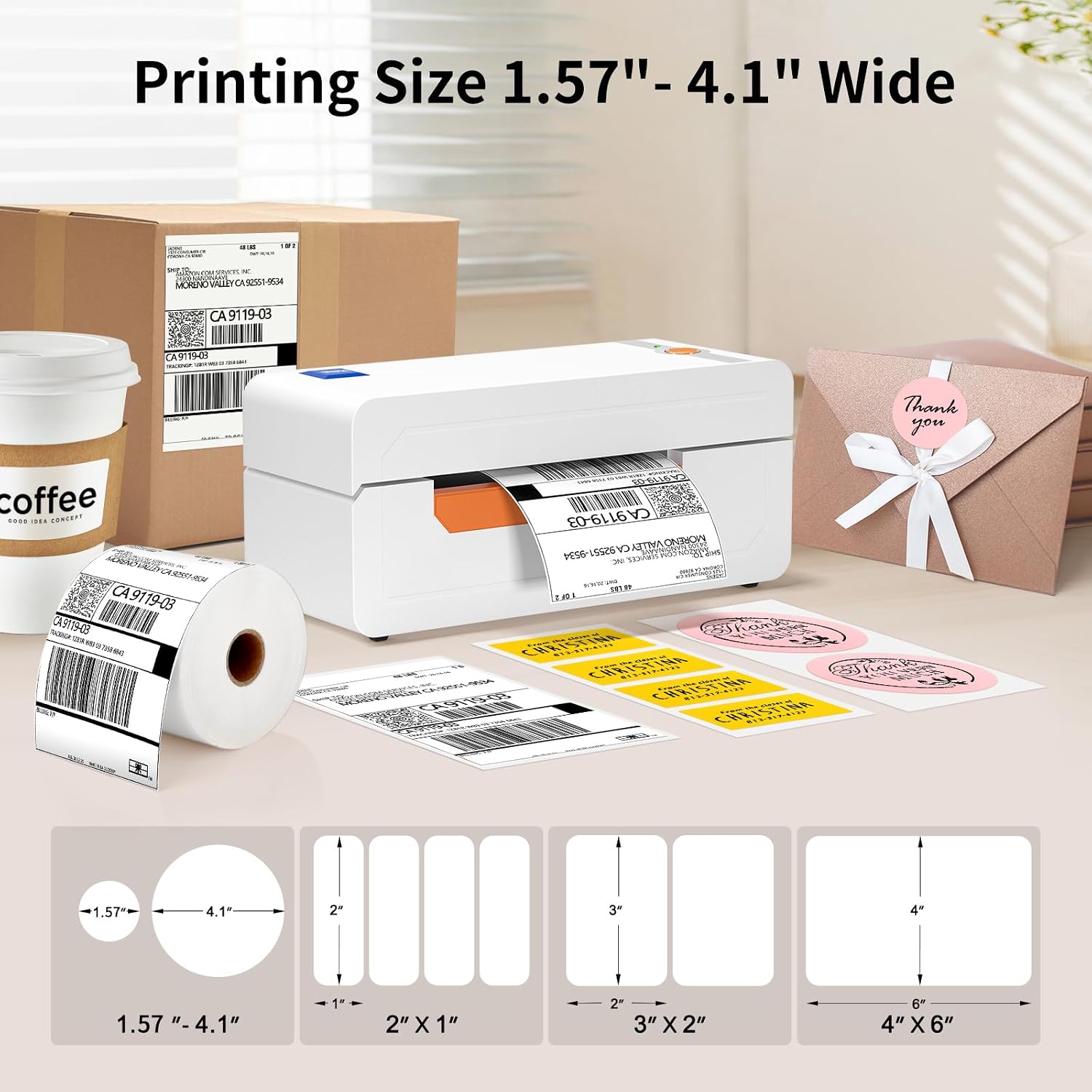 Detalle de JADENS Bluetooth Thermal Label Printer 150 mm/s