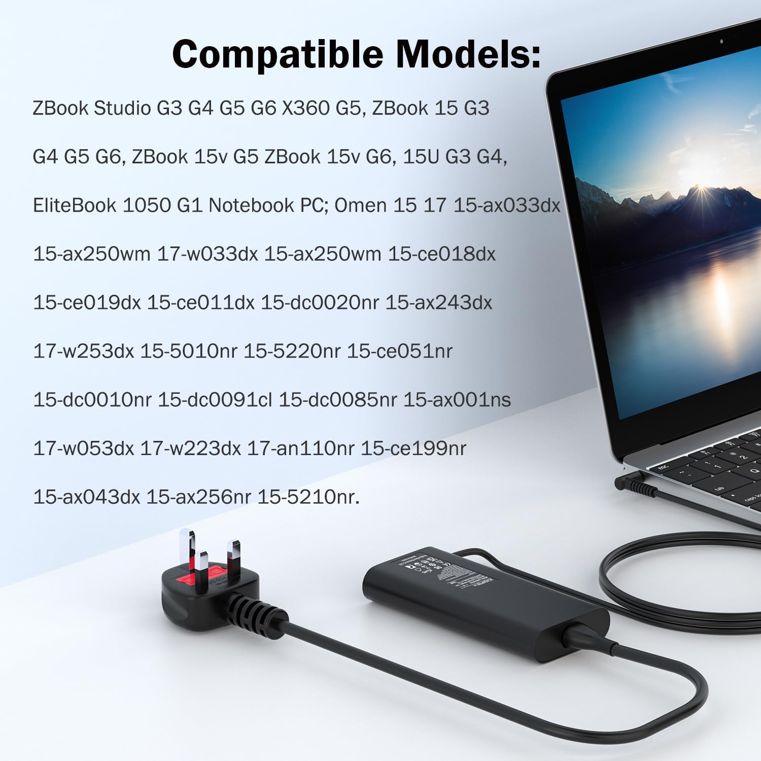 Detalle de 150W Laptop Charger for HP ZBook, OMEN and Pavilion Gaming (TPN-DA09/TPN-CA11) – Robust Power Supply