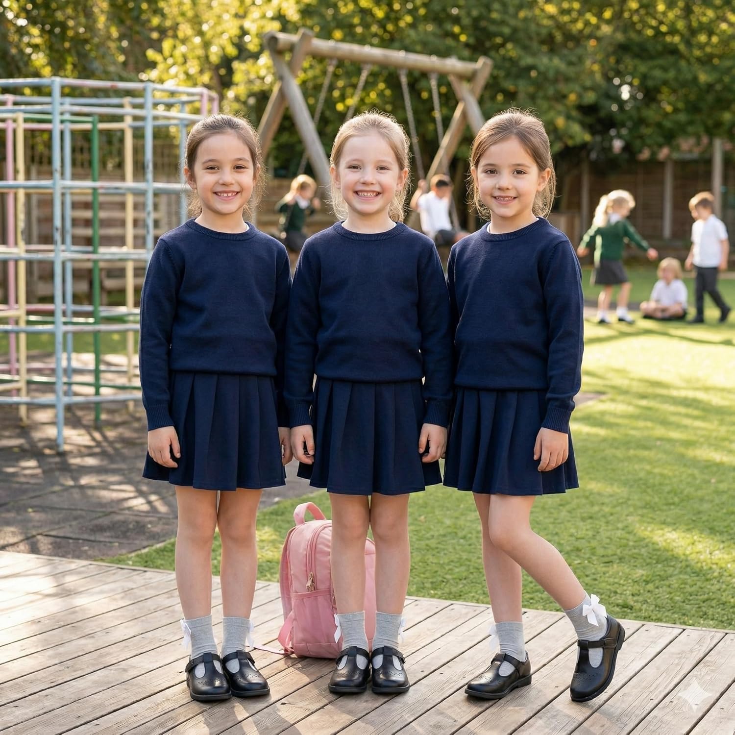 Thumbnail 5 de COSHAL 3 Pairs Girls Ankle Bow Socks – Cotton Rich, Non-Slip School Uniform Pack